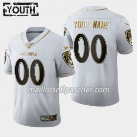 Maillot Baltimore Ravens Custom Nike Blanc Golden Edition 100th - Enfant